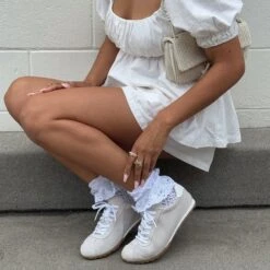 WHIMSY LACE ANKLET SOCKS WHITE(Whimsy Lace Anklet Socks White) -Dolce Vita 40BRITTRAMJIT WHIMSY LACE SOCK 9