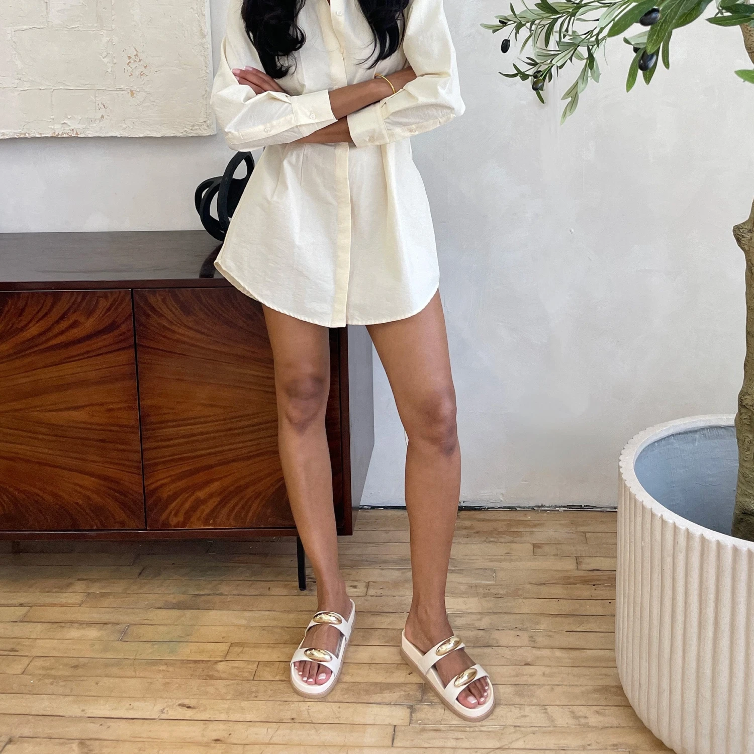 SATINE SANDALS BONE LEATHER(Satine Sandals Bone Leather) 2 SATINE SANDALS BONE LEATHER(Satine Sandals Bone Leather) - Image 2