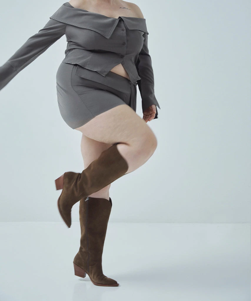 RAJ EXTRA WIDE CALF BOOTS BROWN SUEDE(Raj Extra Wide Calf Boots Brown Suede) 4 RAJ EXTRA WIDE CALF BOOTS BROWN SUEDE(Raj Extra Wide Calf Boots Brown Suede) - Image 4