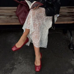 ANISA BALLET FLATS RED CRINKLE PATENT(Anisa Ballet Flats Red Crinkle Patent) -Dolce Vita ANISARED2