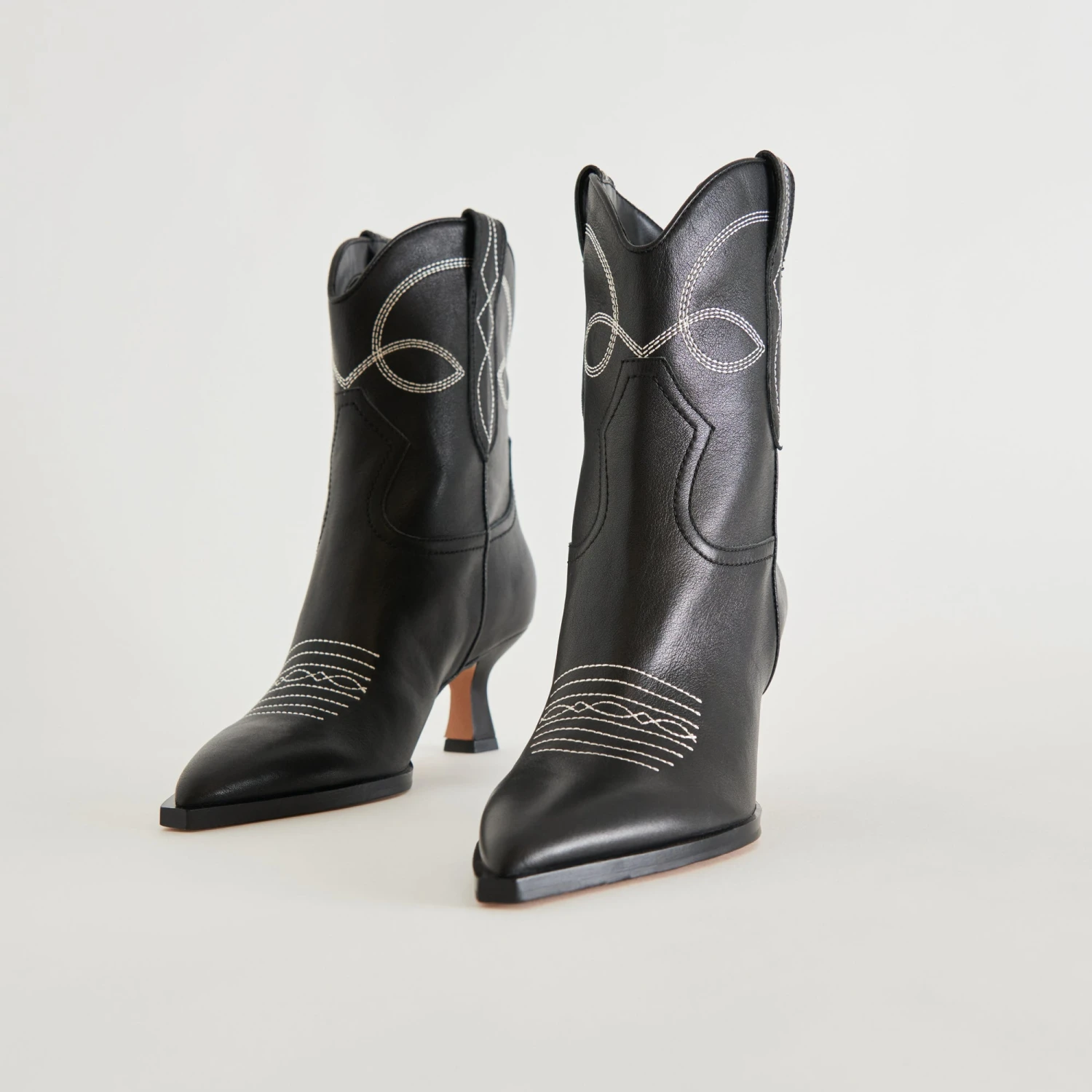 ANGEL BOOTIES BLACK WHITE LEATHER(Angel Booties Black White Leather) 4 ANGEL BOOTIES BLACK WHITE LEATHER(Angel Booties Black White Leather) - Image 4