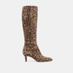 ALDY WIDE CALF BOOTS BROWN LEOPARD PRINTED SUEDE(Aldy Wide Calf Boots Brown Leopard Printed Suede)
