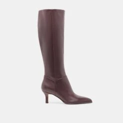 ALDY WIDE CALF BOOTS MULBERRY LEATHER(Aldy Wide Calf Boots Mulberry Leather)