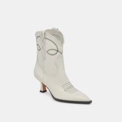 ANGEL BOOTIES WHITE LEATHER(Angel Booties White Leather) -Dolce Vita DOLCEVITA BOOTS ANGEL WHITELEATHER 01