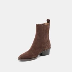 FAINT H2O BOOTIES DK BROWN SUEDE(Faint H2o Booties Dk Brown Suede) -Dolce Vita DOLCEVITA BOOTS FAINT H2O DK BROWN SUEDE H2O 09 4085ac22 f178 4f04 a426 af5792720983