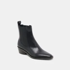 FOSTER BOOTIES BLACK LEATHER(Foster Booties Black Leather) 13 FOSTER BOOTIES BLACK LEATHER(Foster Booties Black Leather) -Dolce Vita DOLCEVITA BOOTS FOSTER BLACK LEATHER 01