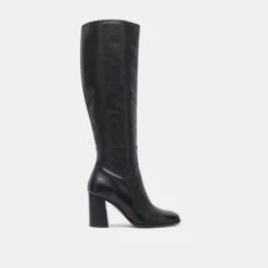Dolce Vita FYNN WIDE CALF BOOTS ONYX LEATHER(Fynn Wide Calf Boots Onyx Leather)