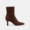 GLAMOR WIDE CALF BOOTS DK BROWN STELLA SUEDE(Glamor Wide Calf Boots Dk Brown Stella Suede)