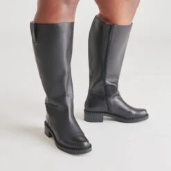GLORY H2O EXTRA WIDE CALF BOOTS BLACK LEATHER(Glory H2o Extra Wide Calf Boots Black Leather) -Dolce Vita DOLCEVITA BOOTS GLORYH2O BLACKLEATHER ONFOOT EWIDE 1