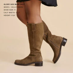 GLORY H2O WIDE CALF BOOTS OLIVE SUEDE(Glory H2o Wide Calf Boots Olive Suede) -Dolce Vita DOLCEVITA BOOTS GLORYH2O OLIVESUEDEH2O WIDECALF 1