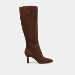 GYRA WIDE CALF BOOTS DK BROWN SUEDE(Gyra Wide Calf Boots Dk Brown Suede)