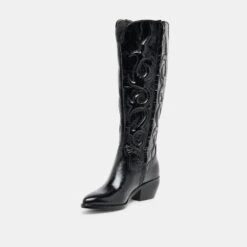 MIRLA WIDE CALF BOOTS BLACK LEATHER(Mirla Wide Calf Boots Black Leather) -Dolce Vita DOLCEVITA BOOTS MIRLAWC BLACKLEATHER 01 1