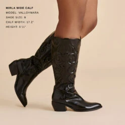 MIRLA WIDE CALF BOOTS BLACK LEATHER(Mirla Wide Calf Boots Black Leather) -Dolce Vita DOLCEVITA BOOTS MIRLA BLACKLEATHER WIDECALF 3