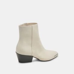 NONAH BOOTIES IVORY LEATHER(Nonah Booties Ivory Leather) -Dolce Vita DOLCEVITA BOOTS NONAH IVORY LEATHER 03