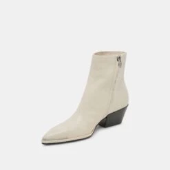 NONAH BOOTIES IVORY LEATHER(Nonah Booties Ivory Leather) -Dolce Vita DOLCEVITA BOOTS NONAH IVORY LEATHER 08
