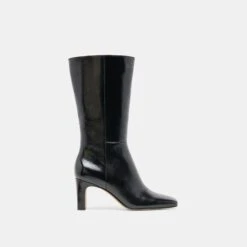 RIGGS WIDE CALF BOOTS BLACK LEATHER(Riggs Wide Calf Boots Black Leather)