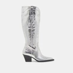 RYATT WIDE CALF BOOTS SILVER DISTRESSED LEATHER(Ryatt Wide Calf Boots Silver Distressed Leather)