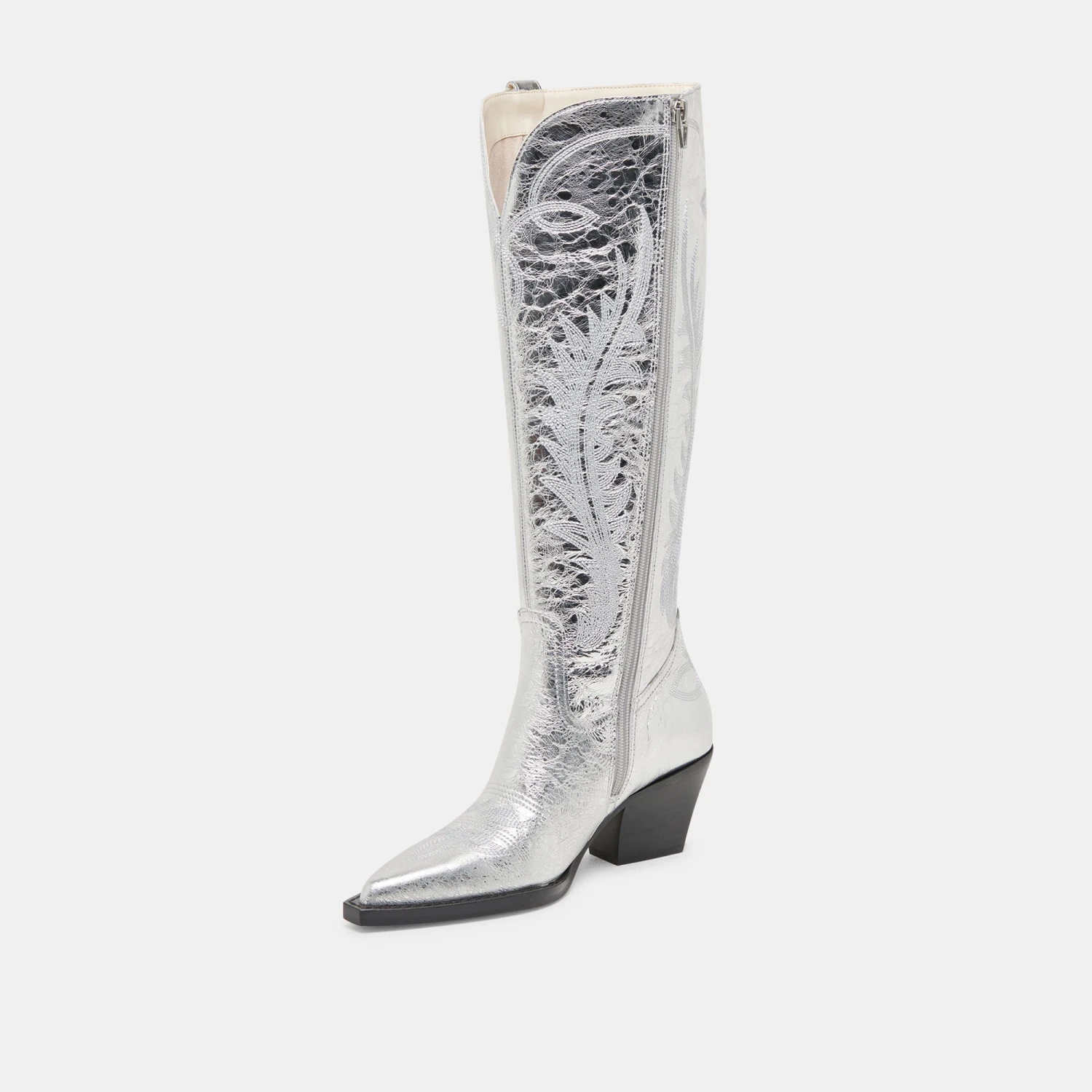 RYATT EXTRA WIDE CALF BOOTS SILVER DISTRESSED LEATHER(Ryatt Extra Wide Calf Boots Silver Distressed Leather) 4 RYATT EXTRA WIDE CALF BOOTS SILVER DISTRESSED LEATHER(Ryatt Extra Wide Calf Boots Silver Distressed Leather) - Image 4
