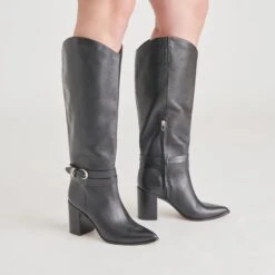 TYRONE BOOTS BLACK LEATHER(Tyrone Boots Black Leather) -Dolce Vita DOLCEVITA BOOTS TYRONE BLACKLEATHER ONFOOT 01