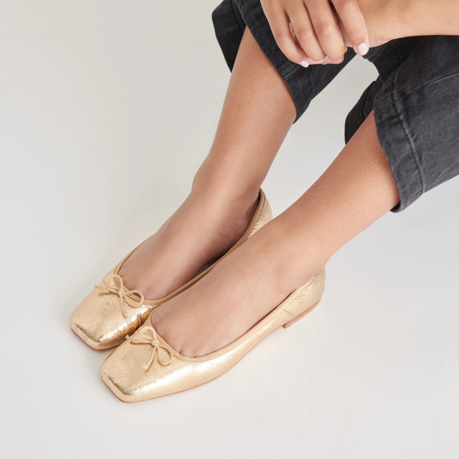 ANISA BALLET FLATS GOLD DISTRESSED LEATHER(Anisa Ballet Flats Gold Distressed Leather) 2 ANISA BALLET FLATS GOLD DISTRESSED LEATHER(Anisa Ballet Flats Gold Distressed Leather) - Image 2