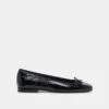 ANISA BALLET FLATS NOIR EMBOSSED LEATHER(Anisa Ballet Flats Noir Embossed Leather)
