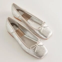 Dolce Vita ANISA BALLET FLATS SILVER DISTRESSED LEATHER(Anisa Ballet Flats Silver Distressed Leather) -Dolce Vita DOLCEVITA FLATS ANISA SILVERDESTRESSEDLEATHER 1