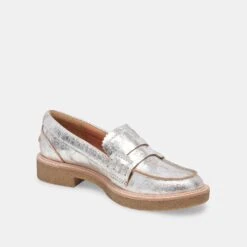 Dolce Vita ARABEL LOAFERS SILVER DISTRESSED LEATHER(Arabel Loafers Silver Distressed Leather) -Dolce Vita DOLCEVITA FLATS ARABEL SILVERDISTRESSEDLEATHER 08