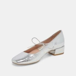 ARDIEN HEELS SILVER CRINKLE PATENT(Ardien Heels Silver Crinkle Patent) -Dolce Vita DOLCEVITA FLATS ARDIEN SILVERDISTRESSEDLEATHER 09