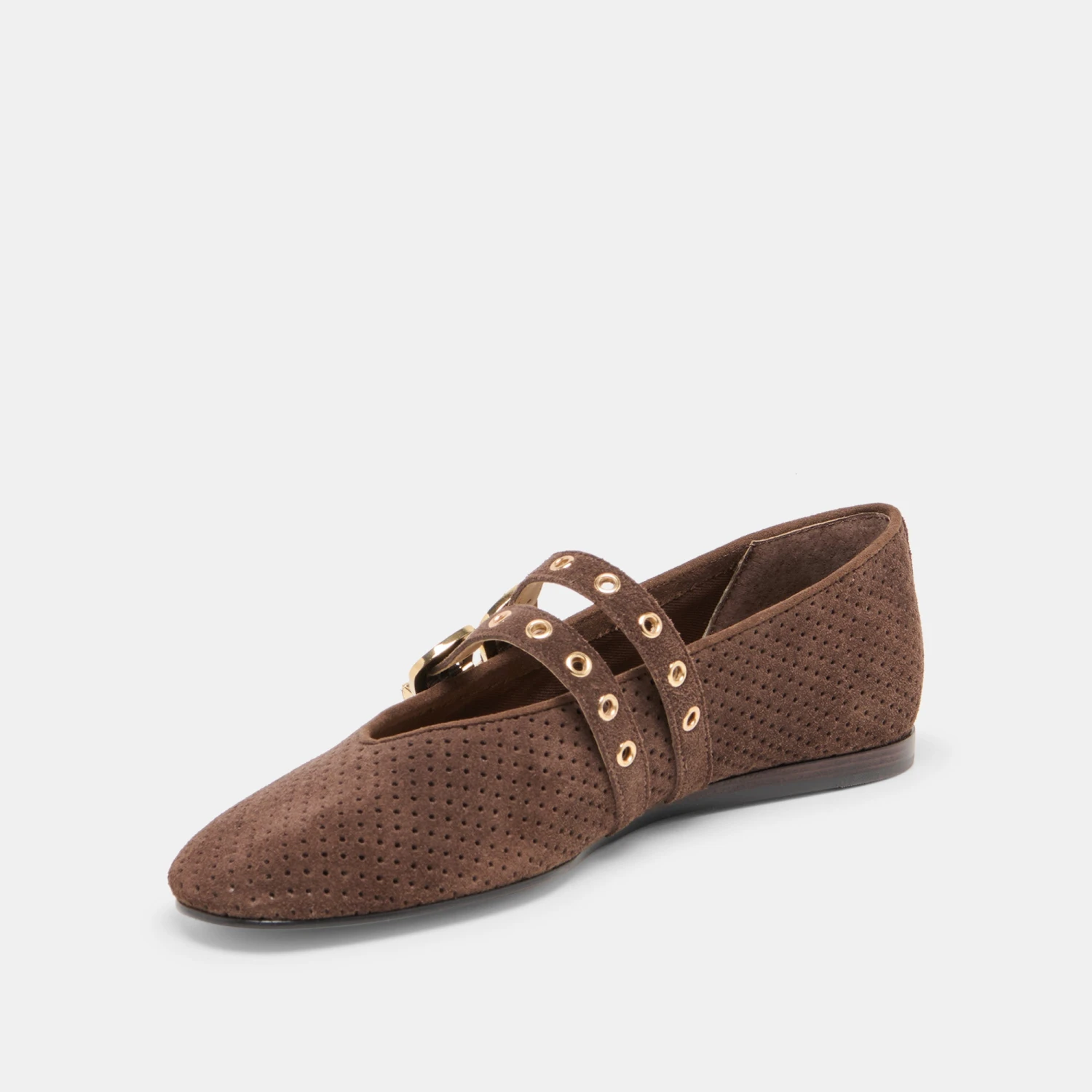 BAYLEE GROMMET BALLET FLATS DK BROWN PERFORATED SUEDE(Baylee Grommet Ballet Flats Dk Brown Perforated Suede) 7 BAYLEE GROMMET BALLET FLATS DK BROWN PERFORATED SUEDE(Baylee Grommet Ballet Flats Dk Brown Perforated Suede) - Image 7