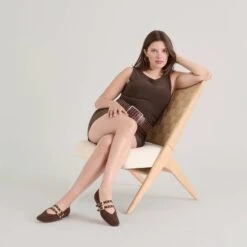 BAYLEE GROMMET BALLET FLATS DK BROWN PERFORATED SUEDE(Baylee Grommet Ballet Flats Dk Brown Perforated Suede) 21 BAYLEE GROMMET BALLET FLATS DK BROWN PERFORATED SUEDE(Baylee Grommet Ballet Flats Dk Brown Perforated Suede) -Dolce Vita DOLCEVITA FLATS BAYLEEGROMMET DKBROWNPERFORATEDSUEDE ONFOOT 01