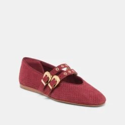 BAYLEE GROMMET BALLET FLATS OXBLOOD PERFORATED SUEDE(Baylee Grommet Ballet Flats Oxblood Perforated Suede) -Dolce Vita DOLCEVITA FLATS BAYLEEGROMMET OXBLOODPERFORATEDSUEDE 01