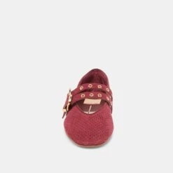 BAYLEE GROMMET BALLET FLATS OXBLOOD PERFORATED SUEDE(Baylee Grommet Ballet Flats Oxblood Perforated Suede) -Dolce Vita DOLCEVITA FLATS BAYLEEGROMMET OXBLOODPERFORATEDSUEDE 04
