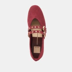 BAYLEE GROMMET BALLET FLATS OXBLOOD PERFORATED SUEDE(Baylee Grommet Ballet Flats Oxblood Perforated Suede) -Dolce Vita DOLCEVITA FLATS BAYLEEGROMMET OXBLOODPERFORATEDSUEDE 06