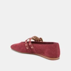 BAYLEE GROMMET BALLET FLATS OXBLOOD PERFORATED SUEDE(Baylee Grommet Ballet Flats Oxblood Perforated Suede) -Dolce Vita DOLCEVITA FLATS BAYLEEGROMMET OXBLOODPERFORATEDSUEDE 08