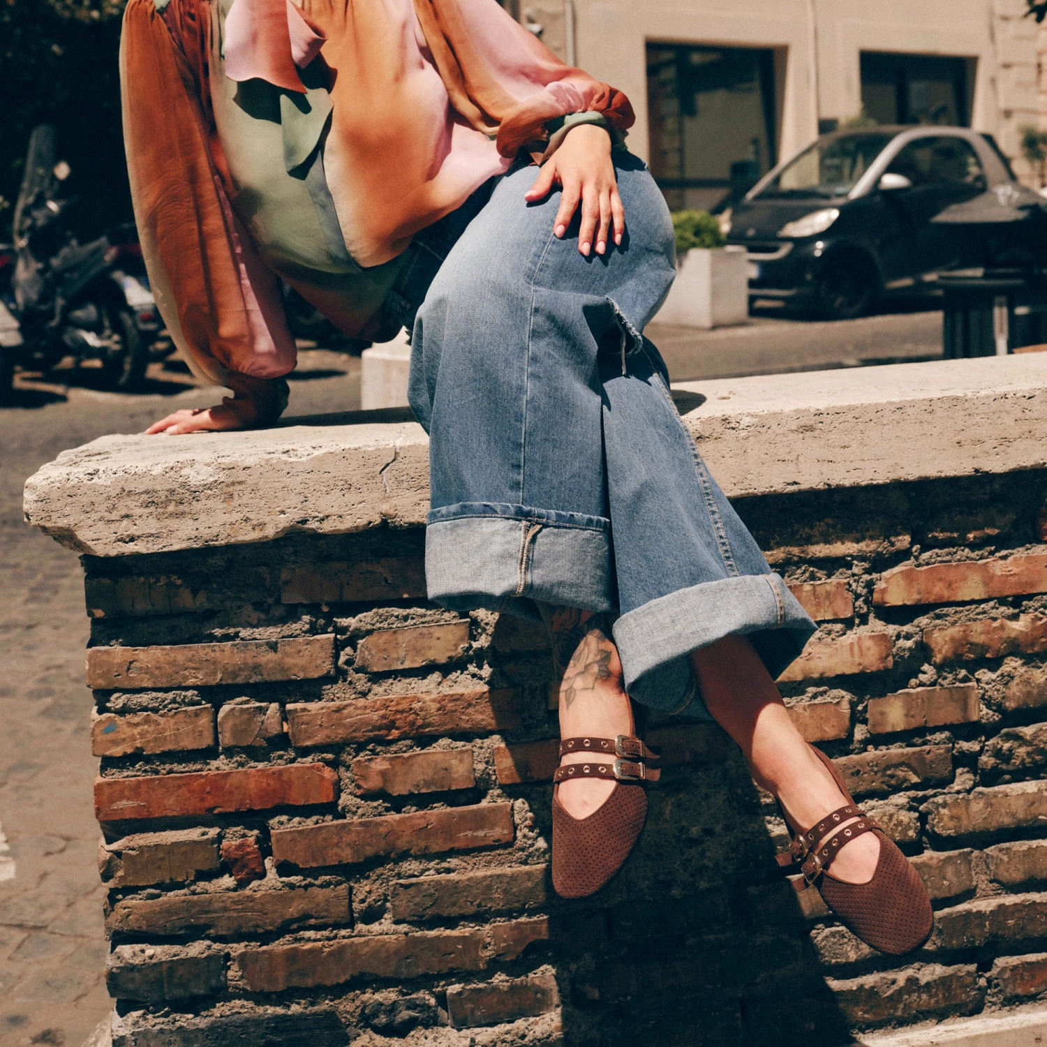 BAYLEE GROMMET BALLET FLATS DK BROWN PERFORATED SUEDE(Baylee Grommet Ballet Flats Dk Brown Perforated Suede) 2 BAYLEE GROMMET BALLET FLATS DK BROWN PERFORATED SUEDE(Baylee Grommet Ballet Flats Dk Brown Perforated Suede) - Image 2