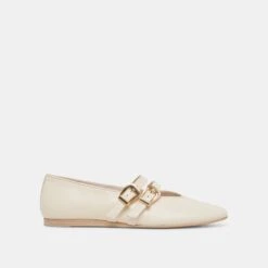 BAYLEE WIDE BALLET FLATS IVORY LEATHER(Baylee Wide Ballet Flats Ivory Leather)