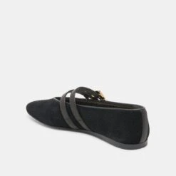 BAYLEE BALLET FLATS ONYX PERFORATED SUEDE(Baylee Ballet Flats Onyx Perforated Suede) -Dolce Vita DOLCEVITA FLATS BAYLEE ONYXPERFORATEDSUEDE 09
