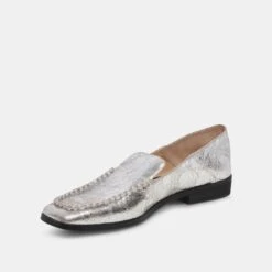 BENY WIDE FLATS SILVER DISTRESSED LEATHER(Beny Wide Flats Silver Distressed Leather) -Dolce Vita DOLCEVITA FLATS BENY SILVERDESTRESSEDLEATHER 08 3