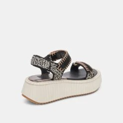 Dolce Vita DEBRA SANDALS BLACK WHITE NUBUCK(Debra Sandals Black White Nubuck) -Dolce Vita DOLCEVITA FLATS DEBRA BLACK WHITENUBUCK 03