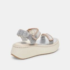 Dolce Vita DEBRA SANDALS SILVER DISTRESSED LEATHER(Debra Sandals Silver Distressed Leather) -Dolce Vita DOLCEVITA FLATS DEBRA SILVERDISTRESSEDLEATHER 03
