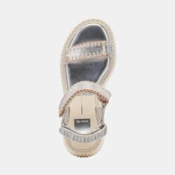 Dolce Vita DEBRA SANDALS SILVER DISTRESSED LEATHER(Debra Sandals Silver Distressed Leather) -Dolce Vita DOLCEVITA FLATS DEBRA SILVERDISTRESSEDLEATHER 06