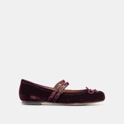 GIBSEN BALLET FLATS BURGUNDY VELVET(Gibsen Ballet Flats Burgundy Velvet)
