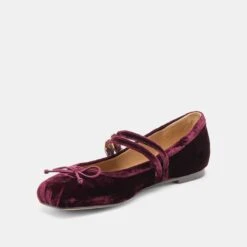 GIBSEN BALLET FLATS BURGUNDY VELVET(Gibsen Ballet Flats Burgundy Velvet) -Dolce Vita DOLCEVITA FLATS GIBSEN BURGUNDYVELVET 09
