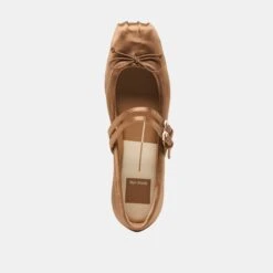 GIBSEN BALLET FLATS MID BROWN SATIN(Gibsen Ballet Flats Mid Brown Satin) 26 GIBSEN BALLET FLATS MID BROWN SATIN(Gibsen Ballet Flats Mid Brown Satin) -Dolce Vita DOLCEVITA FLATS GIBSEN MIDBROWNSATIN 06
