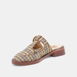 HARLAH FLATS YELLOW PLAID TWEED(Harlah Flats Yellow Plaid Tweed) -Dolce Vita DOLCEVITA FLATS HARLAH YELLOWPLAIDTWEED 09