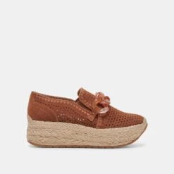 JHENEE ESPADRILLE SNEAKERS PECAN PERFORATED SUEDE - Re:vita(Jhenee Espadrille Sneakers Pecan Perforated Suede Resale)