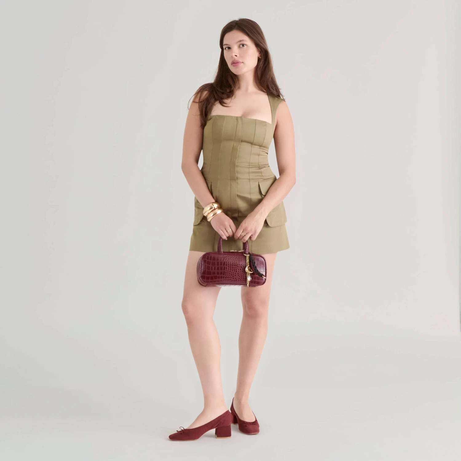 FLYN HANDBAG BURGUNDY CROCO STELLA(Flyn Handbag Burgundy Croco Stella) 6 FLYN HANDBAG BURGUNDY CROCO STELLA(Flyn Handbag Burgundy Croco Stella) - Image 6