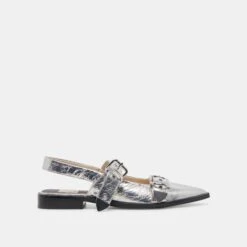 LABELL FLATS SILVER DISTRESSED LEATHER - Re:vita(Labell Flats Silver Distressed Leather Ntu2fox36 Resale)