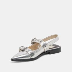 LABELL FLATS SILVER DISTRESSED LEATHER - Re:vita(Labell Flats Silver Distressed Leather Ntu2fox36 Resale) -Dolce Vita DOLCEVITA FLATS LABELL SILVERDISTRESSEDLEATHER 09 00dddb01 77d7 4d3c bb68 44ce265b671c