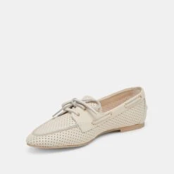 LAKIN LOAFERS IVORY PERFORATED LEATHER(Lakin Loafers Ivory Perforated Leather) -Dolce Vita DOLCEVITA FLATS LAKIN IVORYPERFORATEDLEATHER 08